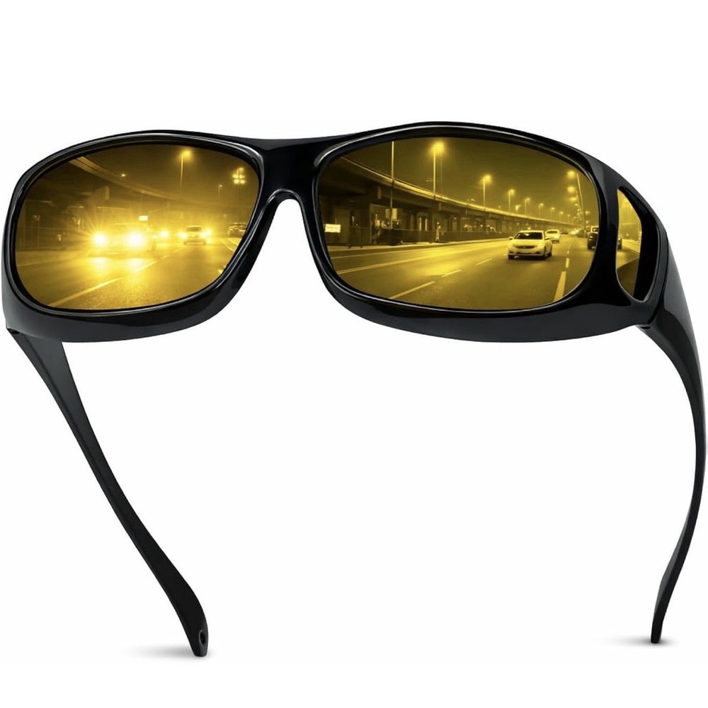 Night Vision Driving Glasses Fit Over Glasses for Men Women, Anti Glare NEW